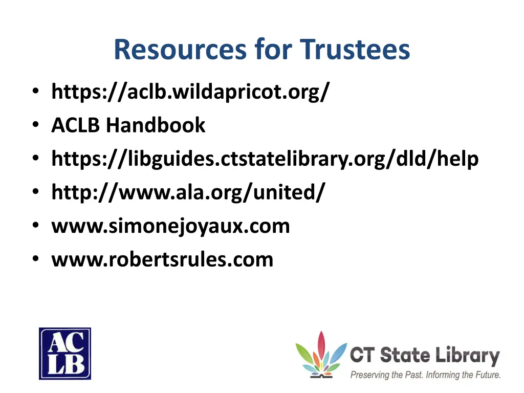 resources for trustees https aclb wildapricot