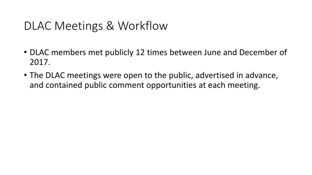 dlac meetings workflow