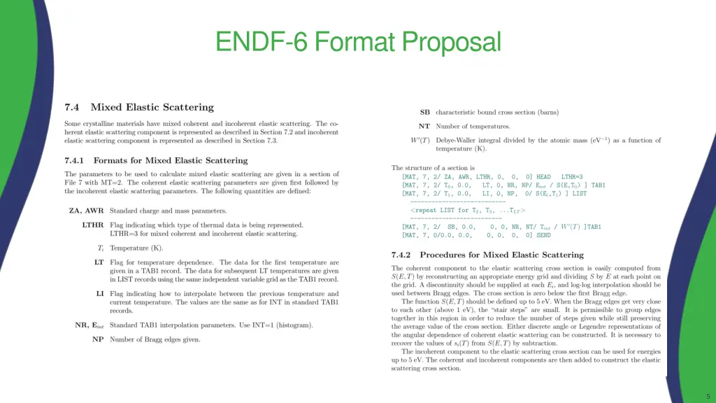 endf 6 format proposal