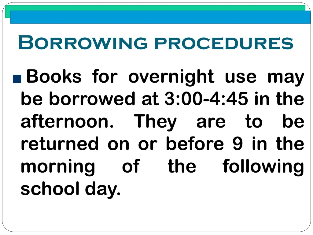 borrowing procedures