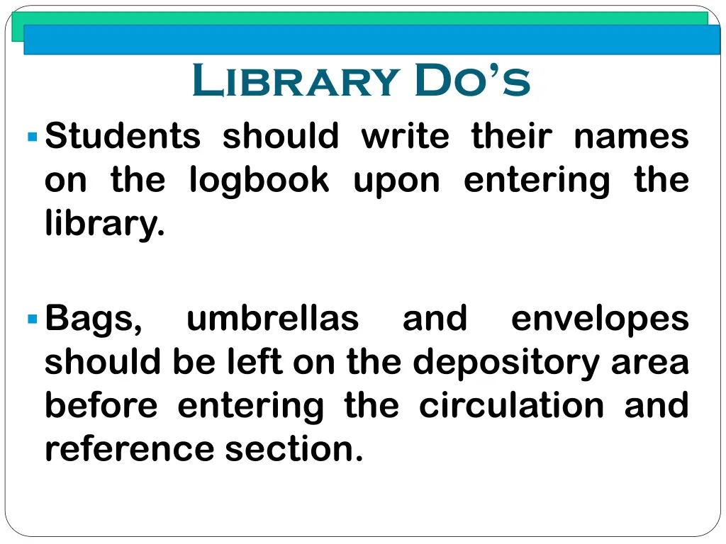 library do s students should write their names