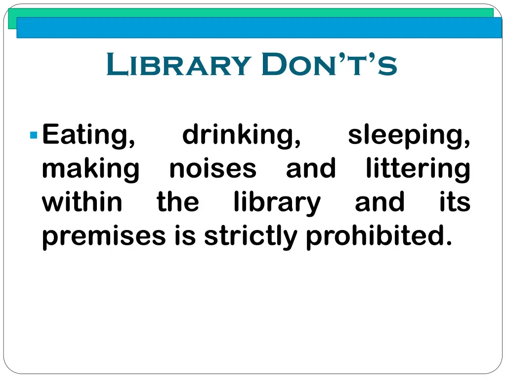 library don t s