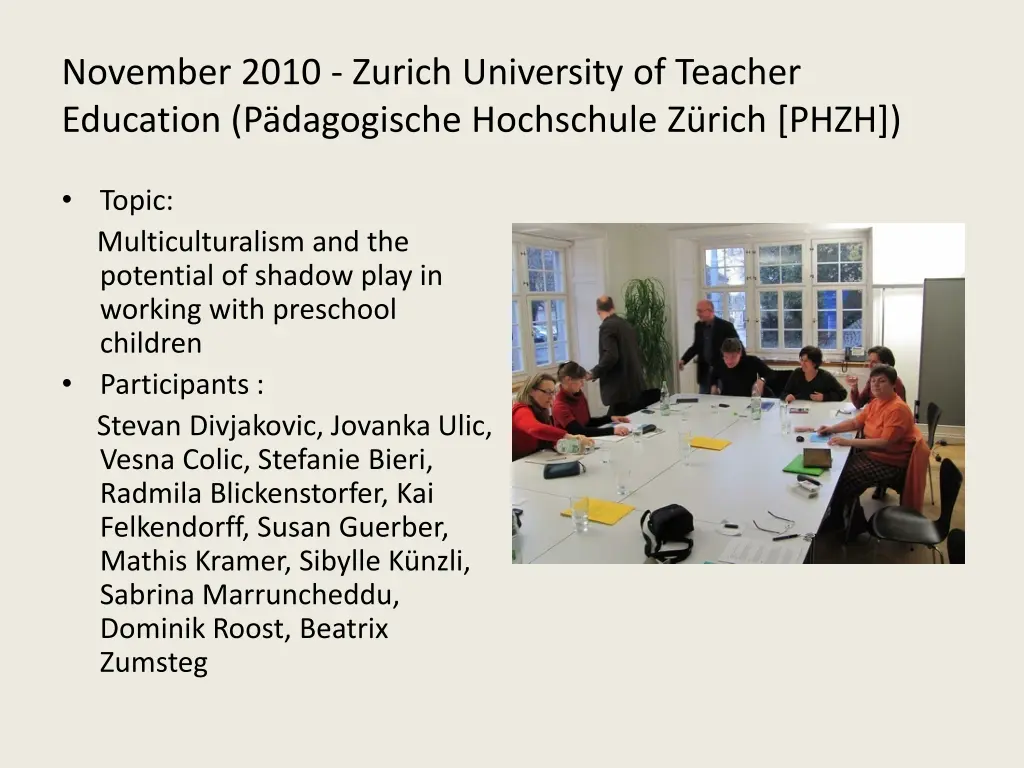 november 2010 zurich university of teacher