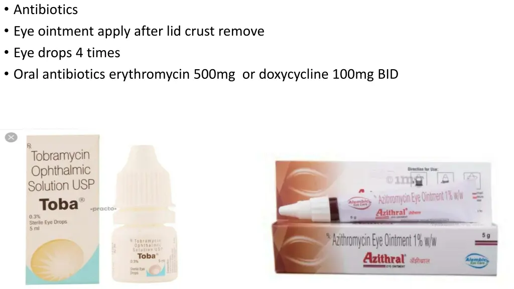 antibiotics eye ointment apply after lid crust