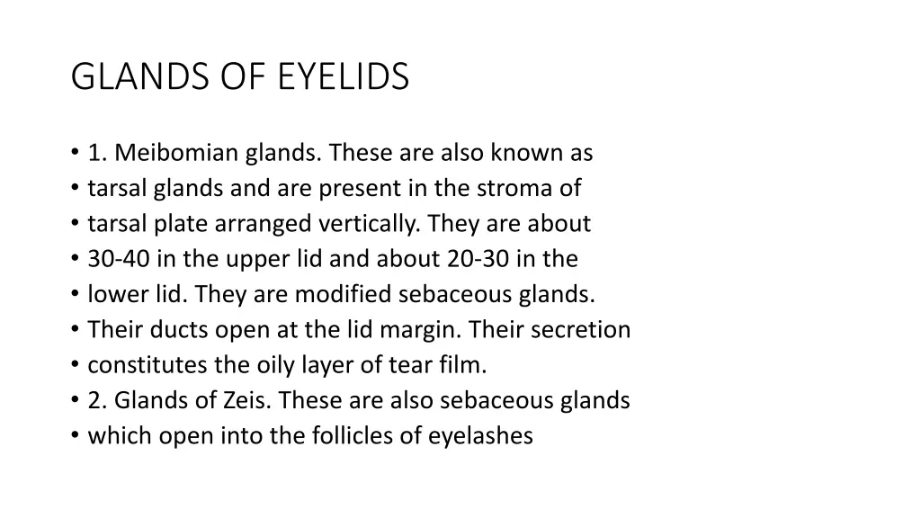 glands of eyelids