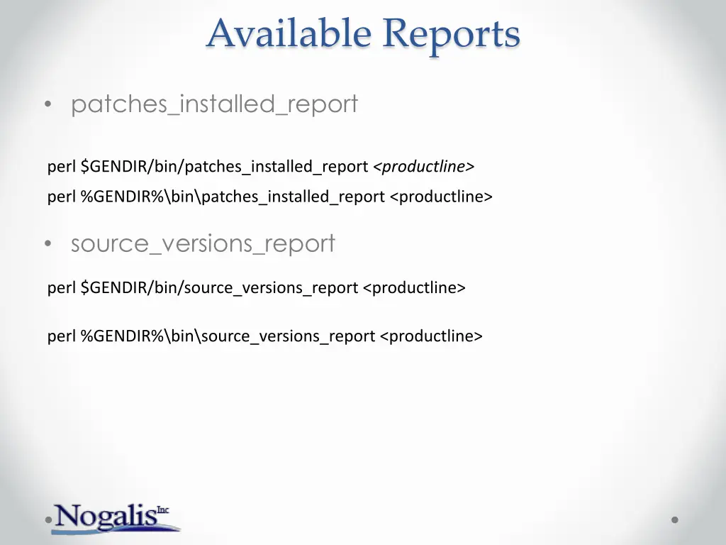 available reports 1