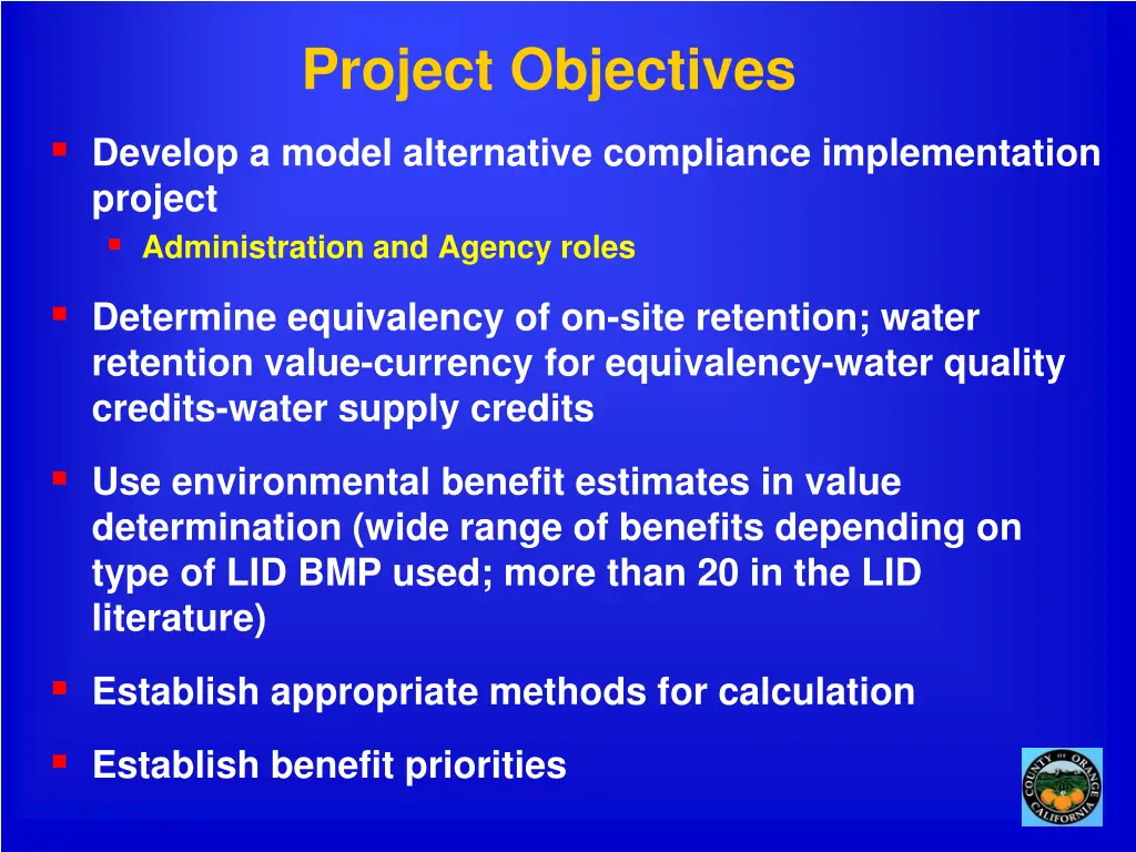 project objectives