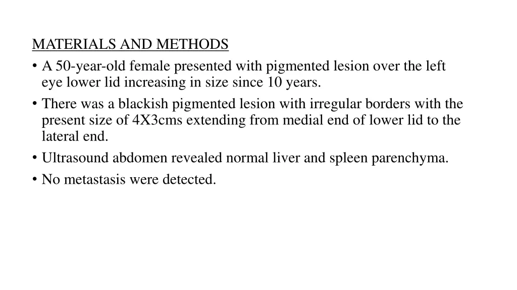 materials and methods a 50 year old female