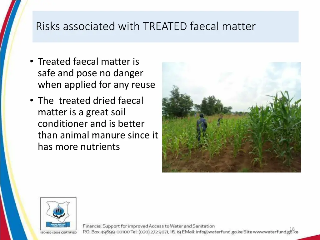 risks associated with treated faecal matter