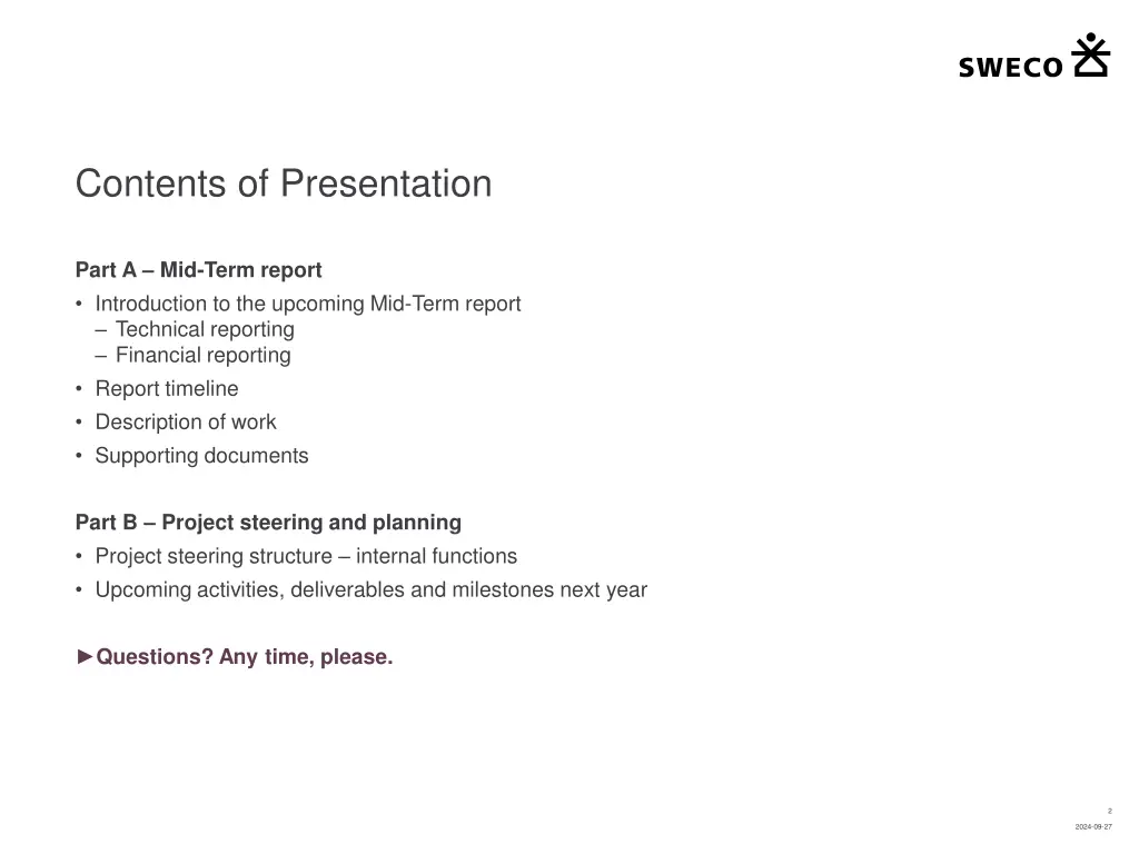 contents of presentation