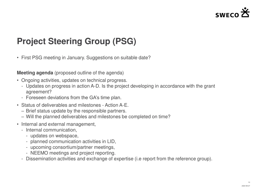 project steering group psg