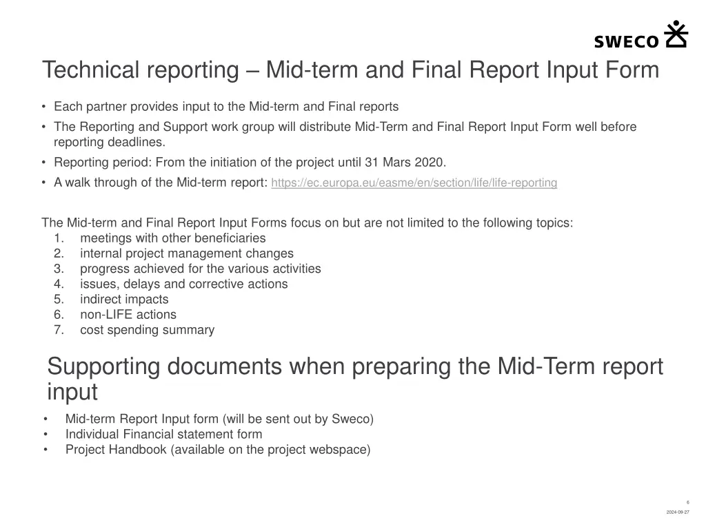 technical reporting mid term and final report