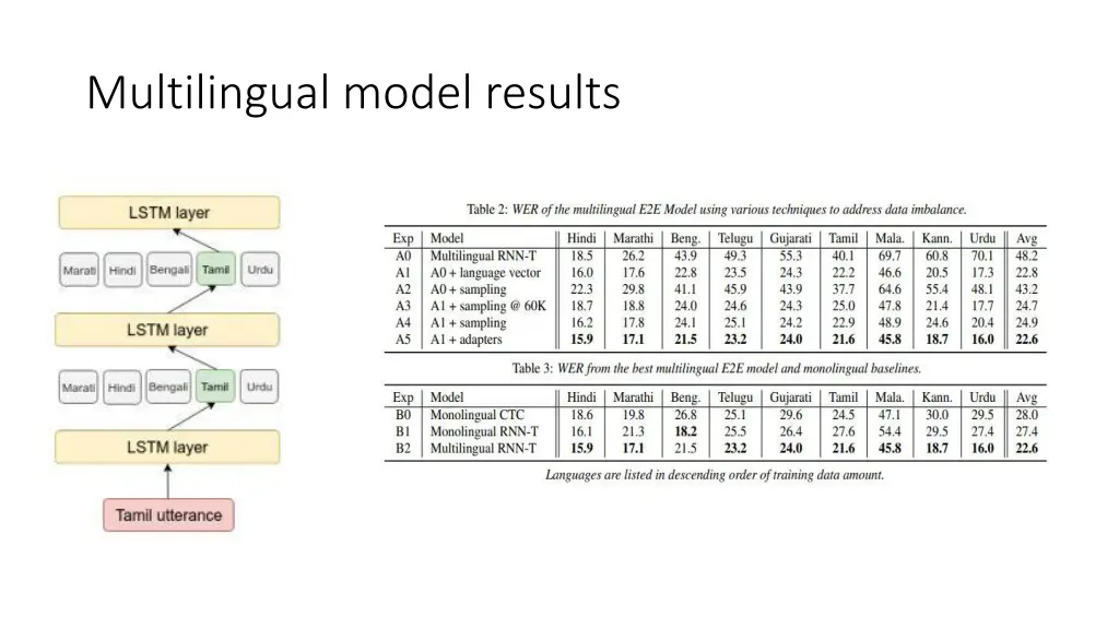 multilingual model results