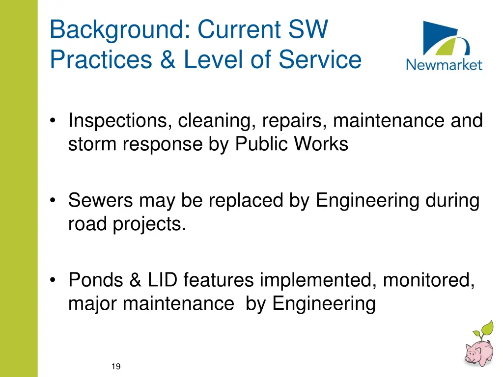 background current sw practices level of service