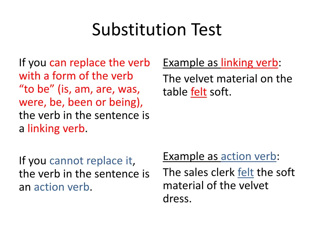 substitution test