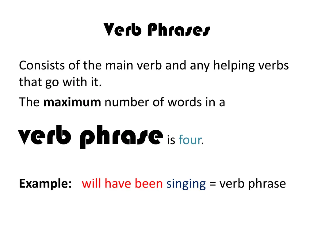 verb phrases