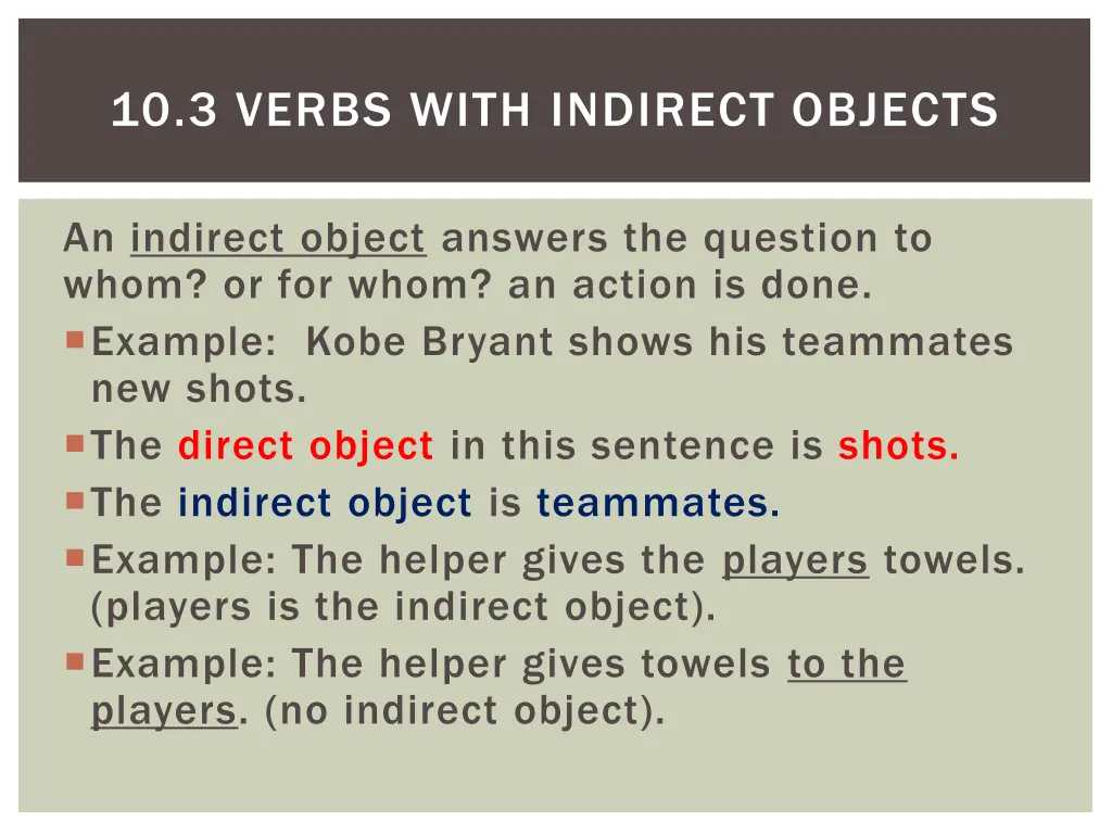 10 3 verbs with indirect objects