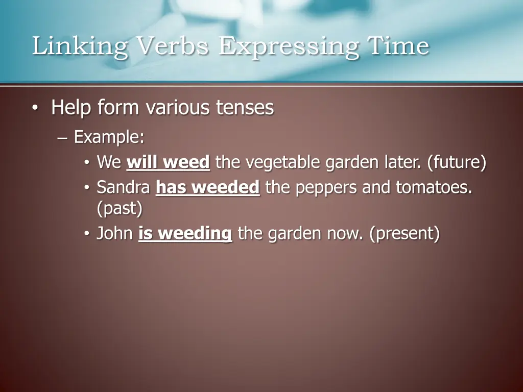 linking verbs expressing time