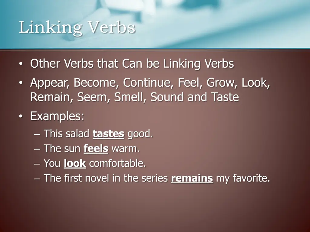 linking verbs