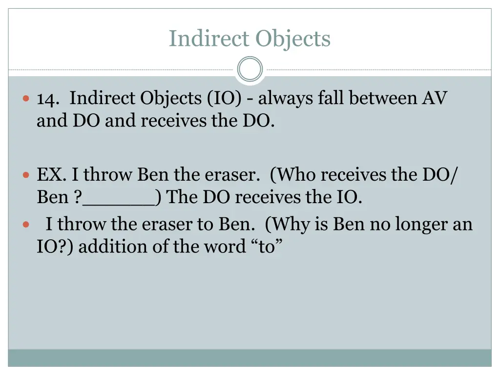 indirect objects