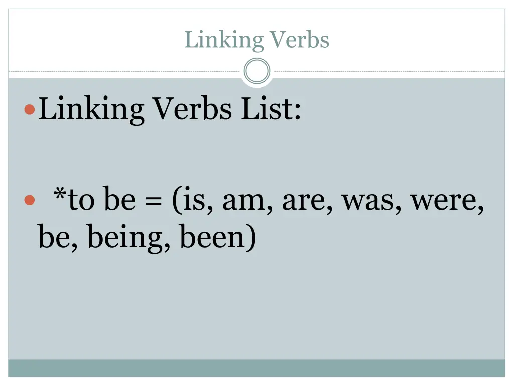 linking verbs