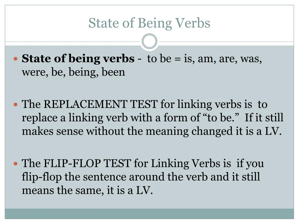 state of being verbs