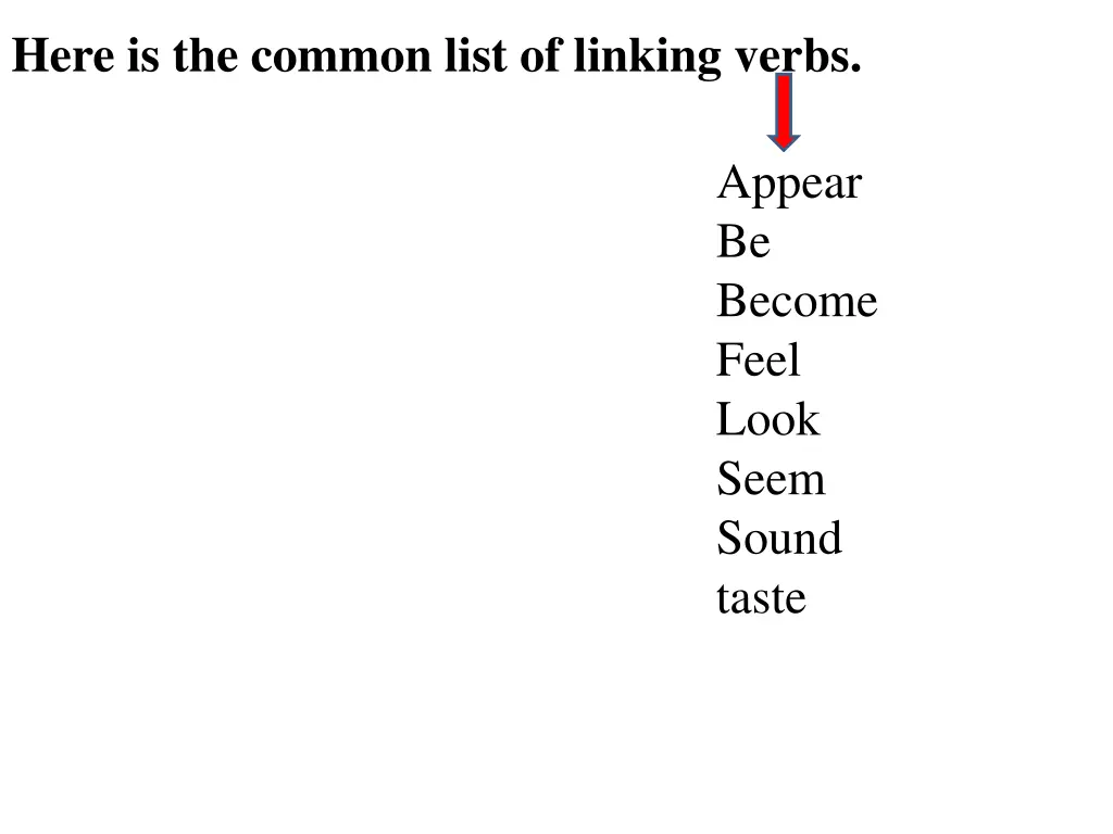 here is the common list of linking verbs