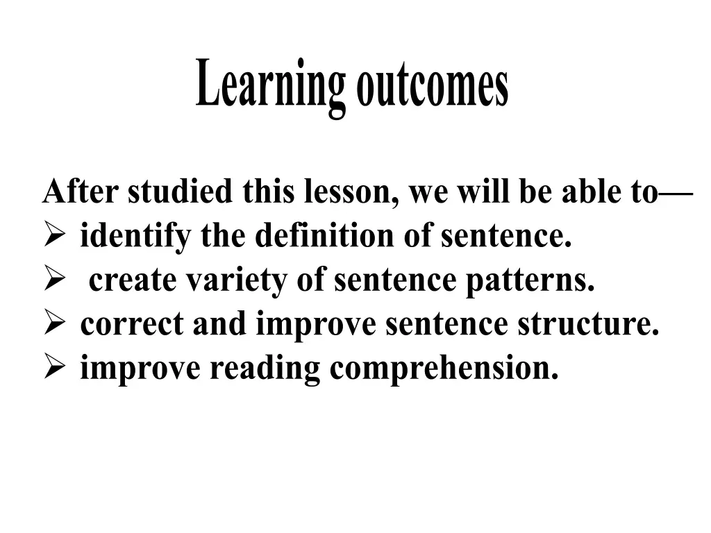 learning outcomes