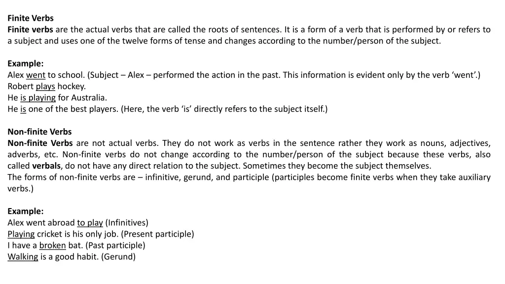 finite verbs finite verbs are the actual verbs