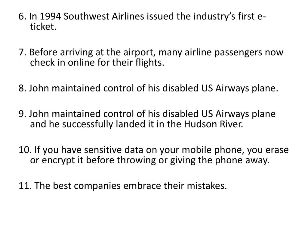 6 in 1994 southwest airlines issued the industry