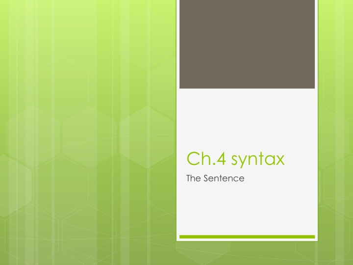 ch 4 syntax the sentence