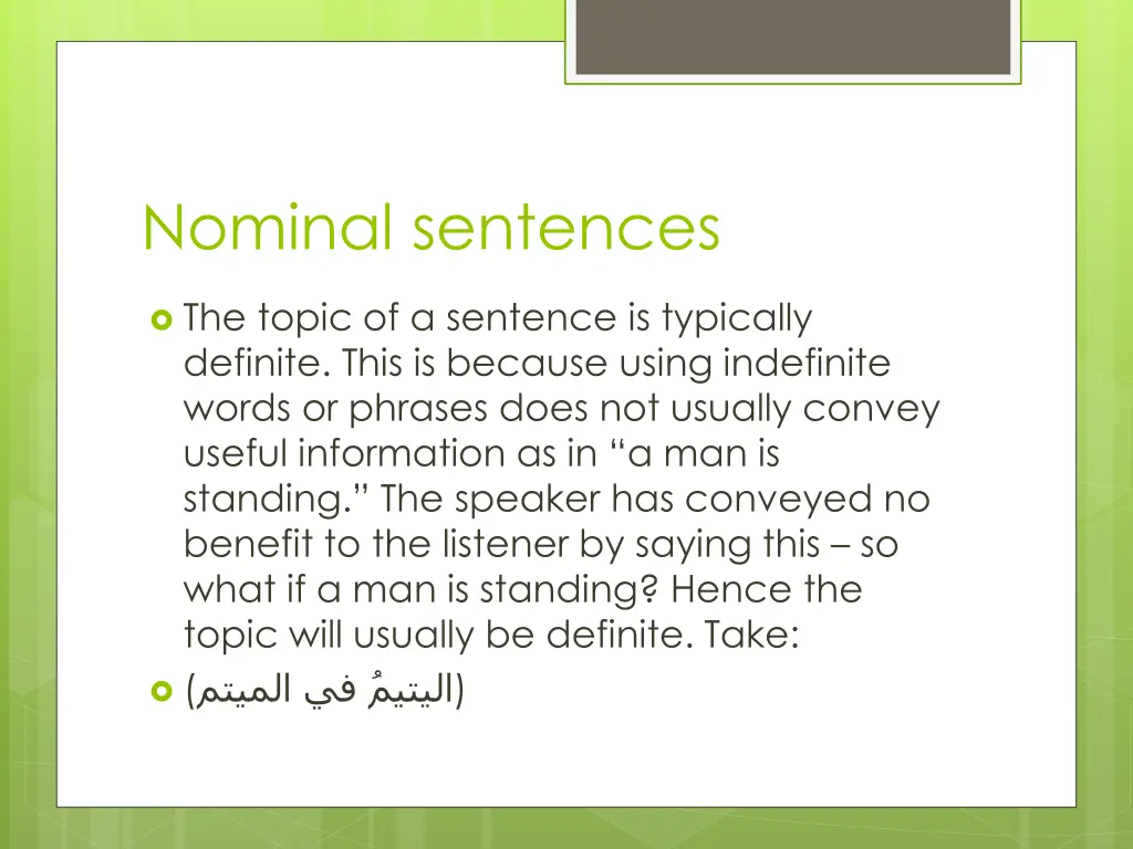 nominal sentences 2