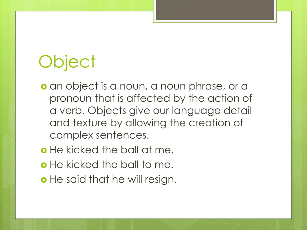 object