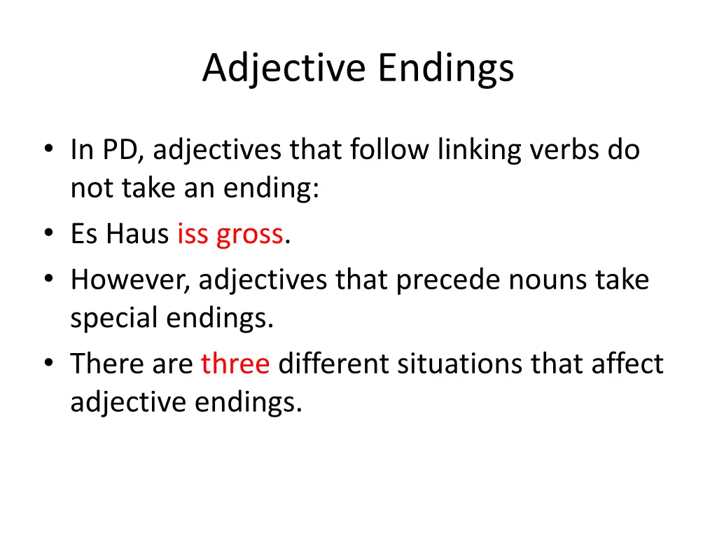 adjective endings 1