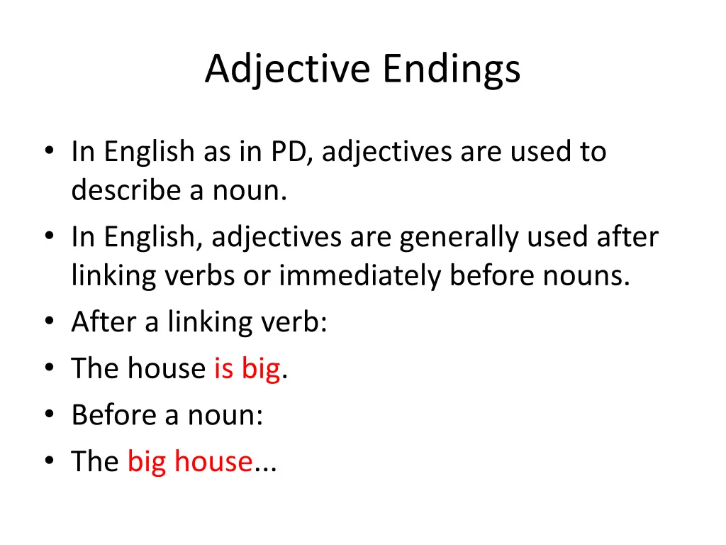 adjective endings