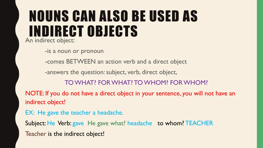 nouns can also be used as indirect objects