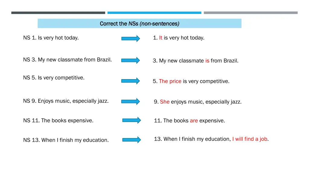 correct the correct the nss non 1