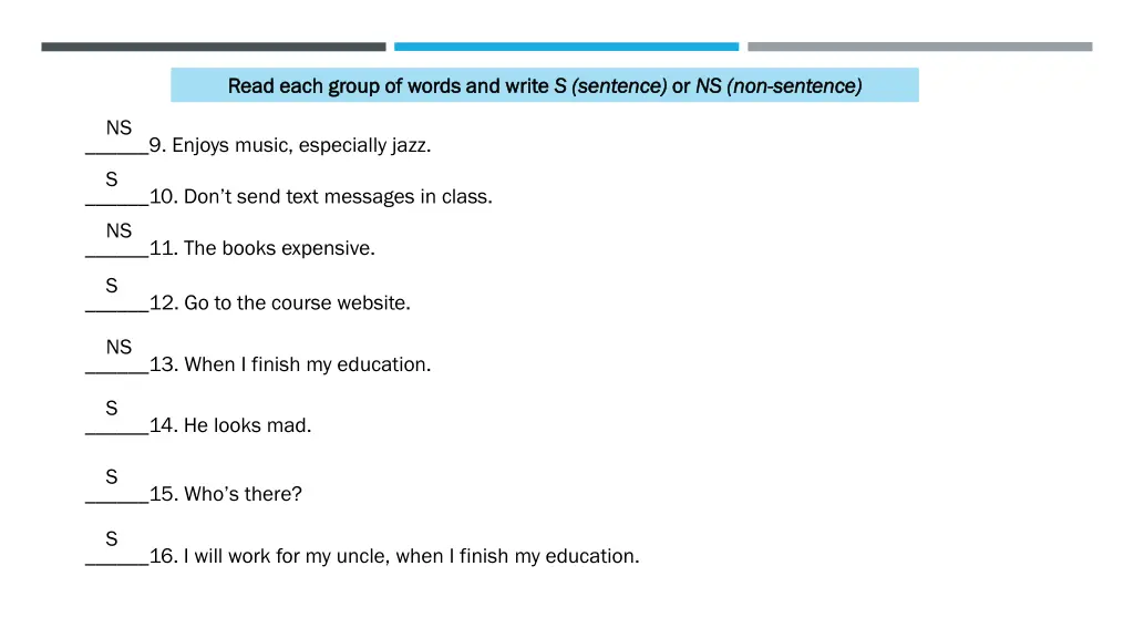 read each group of words and write read each 1