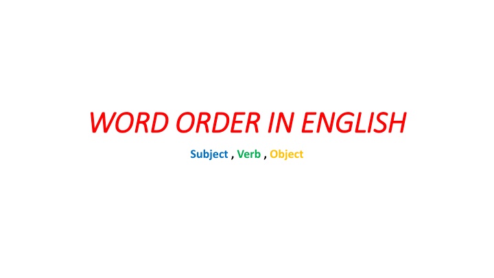 word order in english word order in english