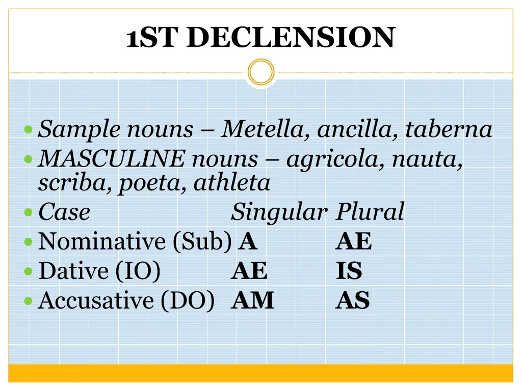 1st declension