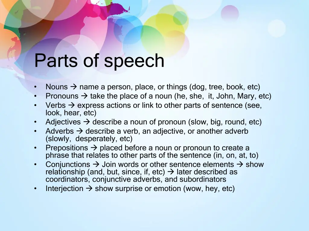 parts of speech