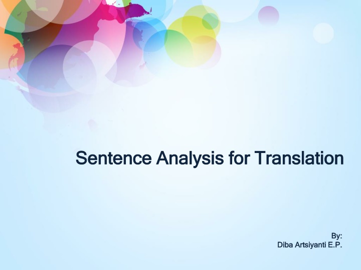 sentence analysis for translation sentence