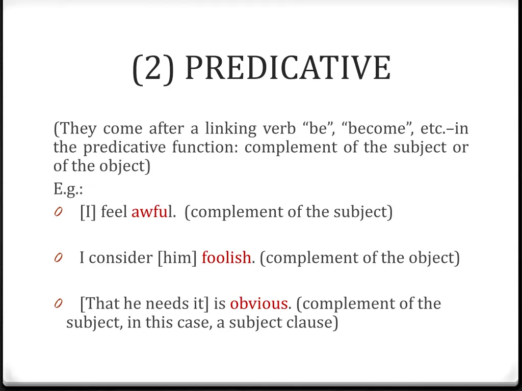 2 predicative