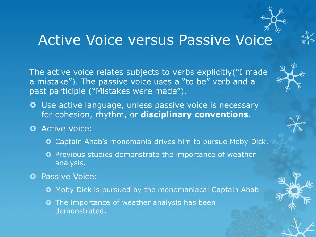 active voice versus passive voice