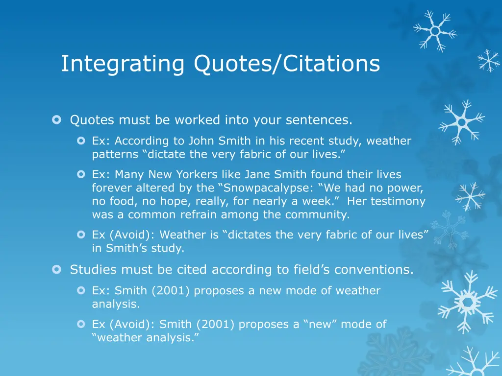 integrating quotes citations