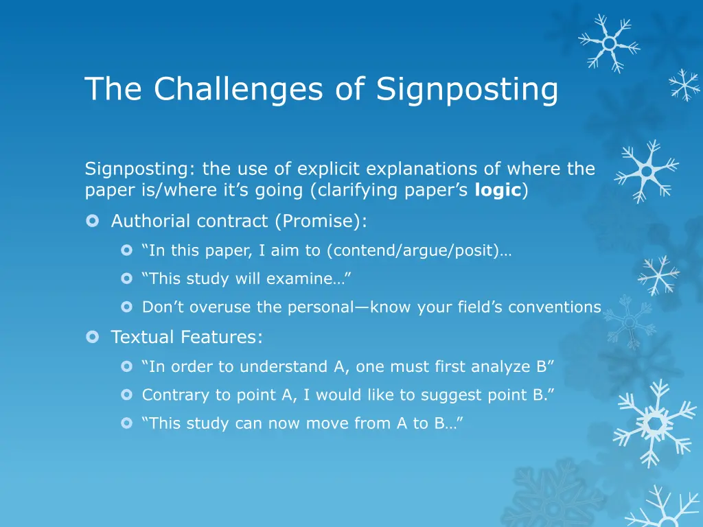 the challenges of signposting