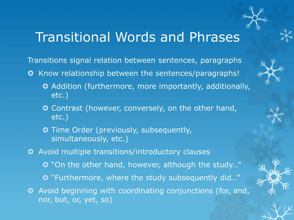 transitional words and phrases