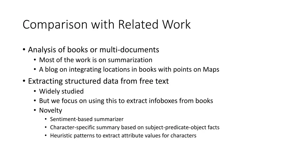 comparison with related work