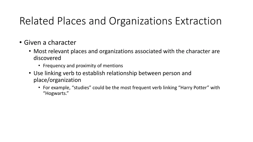 related places and organizations extraction