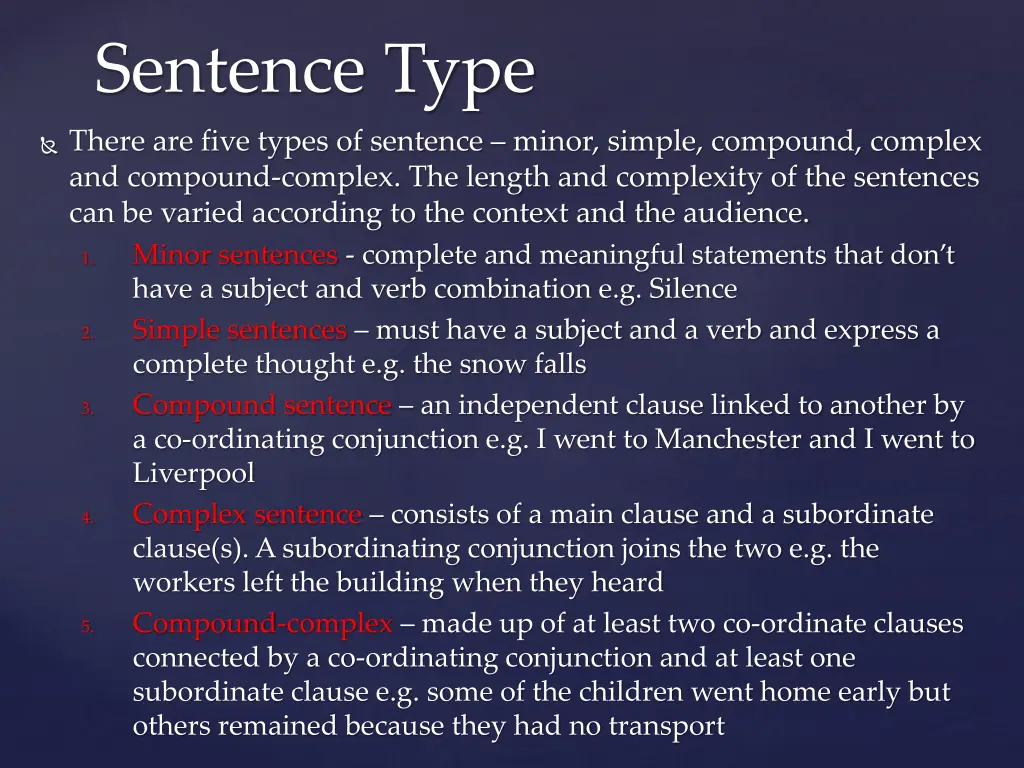 sentence type